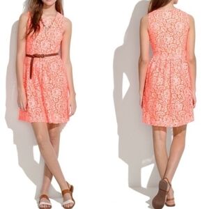 Madewell Orange Lace Blosson Dress Size 6.
